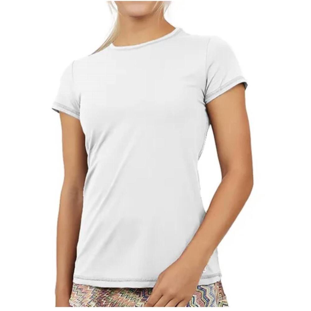 NEW SOFIBELLA uv colors short sleeve top in white